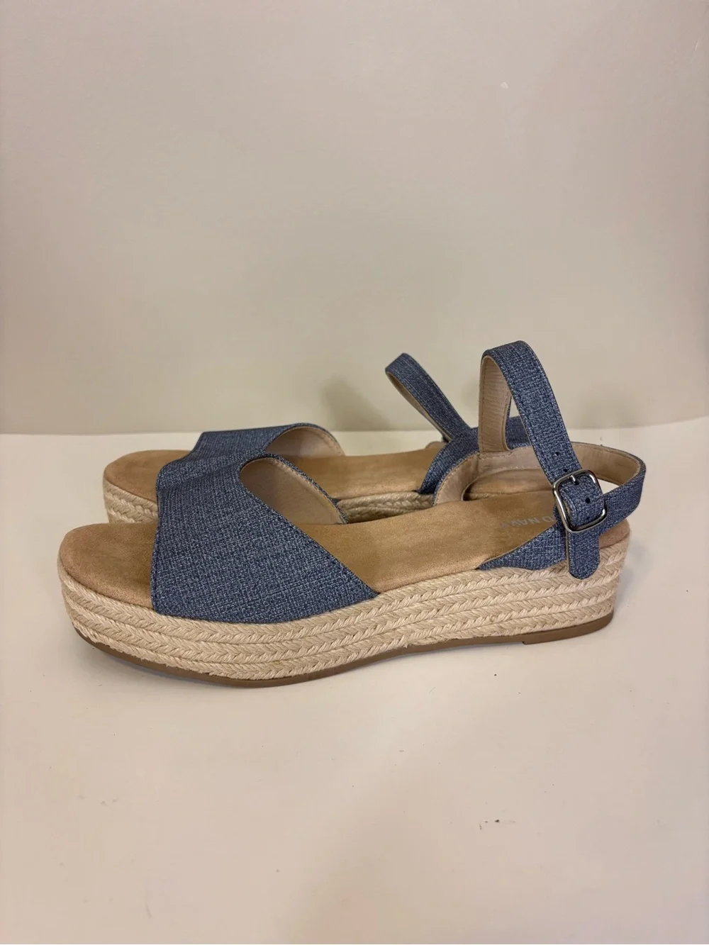 Old Navy Blue Espadrille Platform Sandals 9